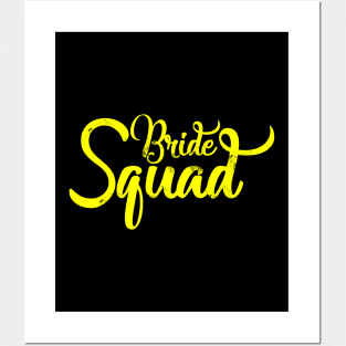 Bride Squad Cute Bachelorette Wedding Group Party Posters and Art